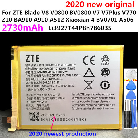 Batterie pour ZTE Blade V8 V0800 BV0800 V7 V7Plus V770 Xiaoxian 4 BV0701 Z10, 2730mAh, originale, nouvelle collection ► Photo 1/6