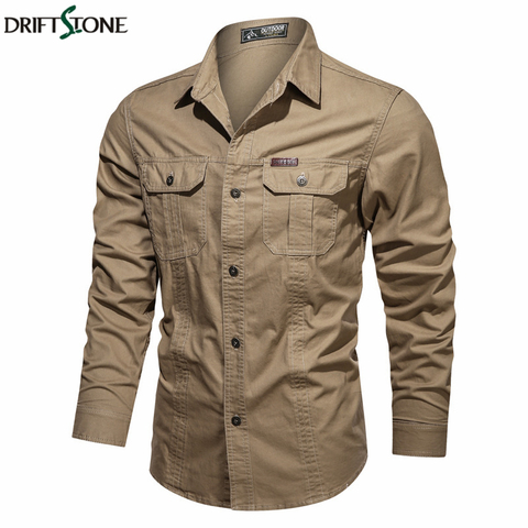 Nouveau hommes armée militaire chemise coton hommes tactique Combat chemises à manches longues homme chemise de grande taille 4XL camisa militar ► Photo 1/6