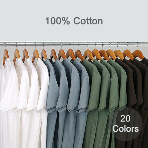 T-shirt court pour homme et femme, été 100%, en coton, uni et solide, à col rond, t-shirt Slim pour jeune garçon et fille ► Photo 1/6