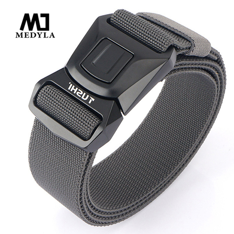 MEDYLA ceinture tactique élastique haute résistance fibre élastique métal boucle ceinture de sport longueur réglable accessoires de Sports de plein air ► Photo 1/6