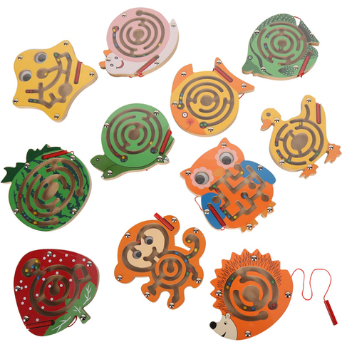 Jouet labyrinthe en bois, Animal mignon, Puzzle éducatif pour enfant ► Photo 1/6