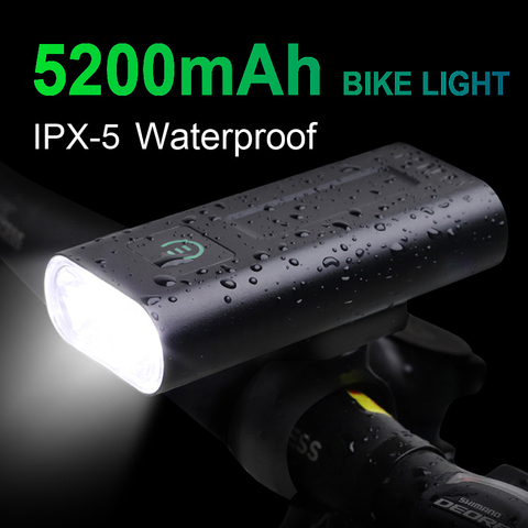 NEWBOLER 1000 Lumens phare de vélo 5200mAh comme batterie externe USB rechargeable vélo lumière avant IPX5 étanche vtt vélo lampe de poche ► Photo 1/6