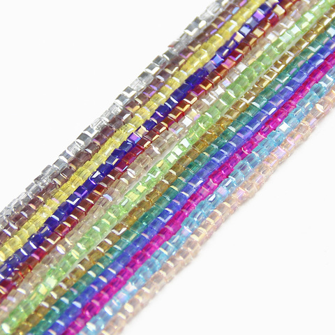 JHNBY-perles en cristal autrichien de forme carrée haut de gamme, perles transparentes, boule quadratique, 2mm, pour fabrication de bracelets, fabrication de bijoux, bricolage, 200 pièces ► Photo 1/3