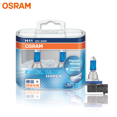 OSRAM – phare de voiture halogène H7, H4, H1, H11, HB3 9005, HB4 9006, 5300K, 12V, 55W, bleu froid, Hyper blanc (2 pièces) ► Photo 1/6