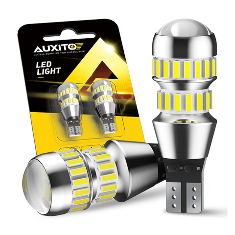 AUXITO 2 pièces 2000LM T15 lampe à LED lumière W16W LED Canbus aucune erreur 4014 42-SMD 912 921 ampoule voiture de secours lumière inverse Auto lampe 6000K ► Photo 1/6