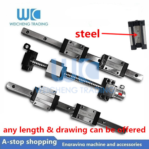 HG20 HGR20 – guides linéaires pour vis à billes, 100mm - 1150 mm + acier HGH20CA HGW20CC + vis à billes C7 RM SFU1610 ► Photo 1/6