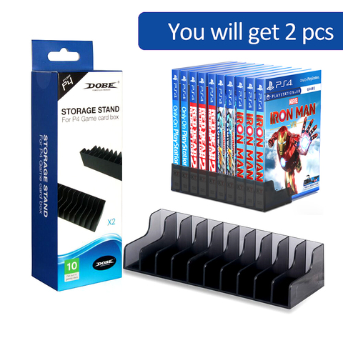 Support de stockage pour disques de jeu PS4/Slim/Pro 10, 2 pièces, pour Sony Playstation 4, Station de jeu PS 4, accessoires ► Photo 1/6