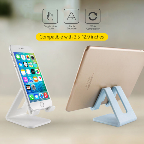 Support pour téléphone de bureau triangle Support Mobile pour téléphone portable tablette universel en plastique téléphone bureau debout Support Smartphone Support ► Photo 1/6