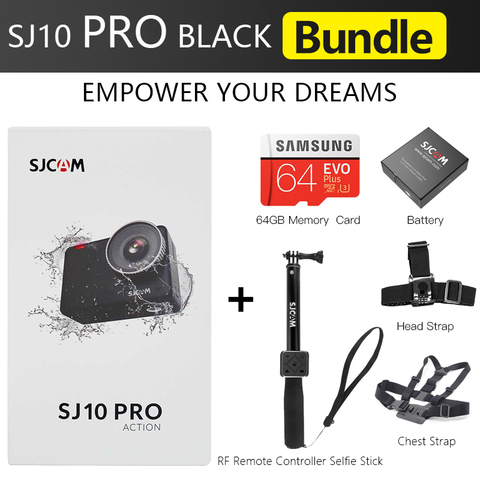 SJCAM SJ10 PRO – caméra de sport étanche noire, vidéo HD 12mp, Photos 1080p, Streaming en direct, 4K ► Photo 1/6