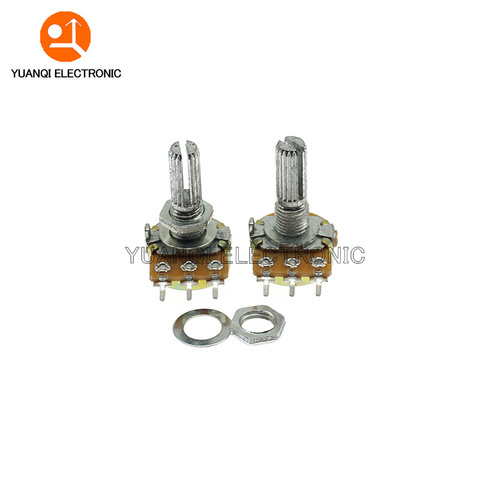 5 pièces WH148 B1K B2K B5K B10K B20K B50K B100K B500K 3Pin 20mm Arbre Amplificateur Double Potentiomètre Stéréo 1K 2K 5K 10K 50K 100K 500K ► Photo 1/1