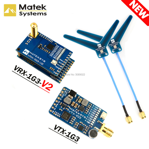 Matek système Mateksys VRX-1G3-V2 / VTX-1G3 1.3GHz FPV vidéo 2CH 9CH émetteur 9CH Wid bande récepteur RC Drone longue portée lunettes ► Photo 1/6