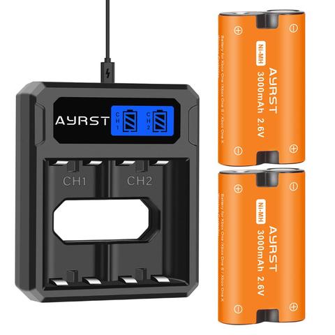 Lot de 2 batteries de remplacement 3000mAh avec chargeur LCD USB, pour manettes de jeu Xbox One / Xbox One S/Xbox One X/Xbox One Elite ► Photo 1/6