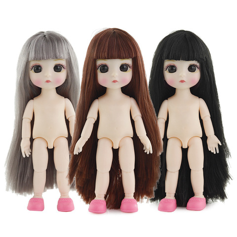 Mini poupées ob-jouets pour filles de 16cm BJD, 13 poupées mobiles, corps nu, objet mobile, cadeau pour filles, 1/12 ► Photo 1/6