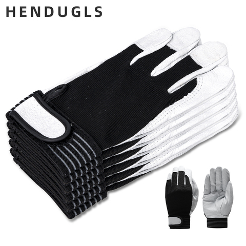 HENDUGLS 5 pièces offre spéciale D Grade cuir gants de travail résistant à l'usure sécurité travail gants hommes mitaine livraison gratuite 508 gants ► Photo 1/6