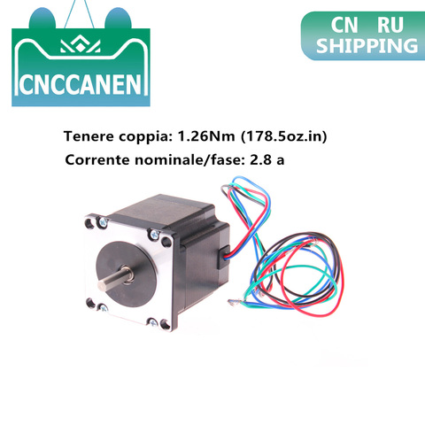 Moteur pas à pas Nema 23, 179oz.in (1,26 nm) 2.5V 2,8 a 1.8 ° 57x57x56mm pour imprimante 3D CNC ► Photo 1/6