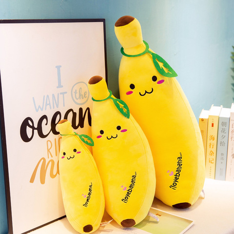 35-50cm fun créatif dessin animé banane en peluche doux oreiller canapé coussin bébé mignon en peluche poupée enfants fruits jouets enfants cadeau WJ110 ► Photo 1/6