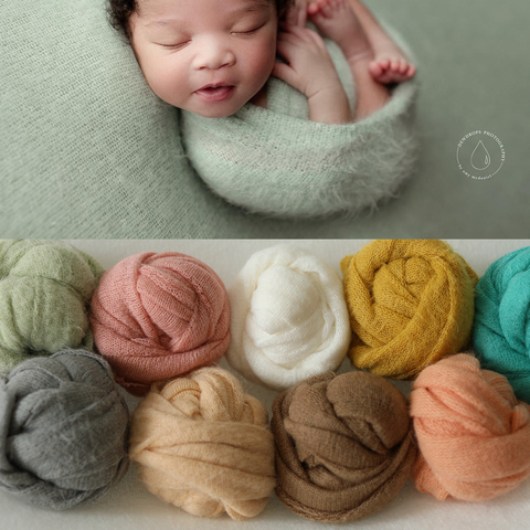Accessoires de photographie pour nouveaux nés | 9 couleurs, enveloppes de bébés, accessoires de prise de vue Photo, tissu élastique pour Studio de photos, couverture, arrière-plan ► Photo 1/6