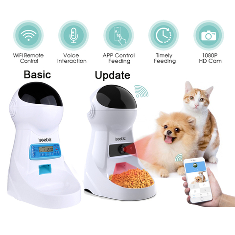 Automatic Cat Feeder Pet Feeder 3L Distributeur Alimentaire pour Les Chiens Chats Moyens Et Grands avec Enregistreur Programmable Wi-FI ► Photo 1/6