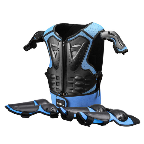 Gilet de Protection intégrale pour enfants bleu, armure, veste d'équitation, Protection Anti-chute, équipement, épaule, coude, genou ► Photo 1/5