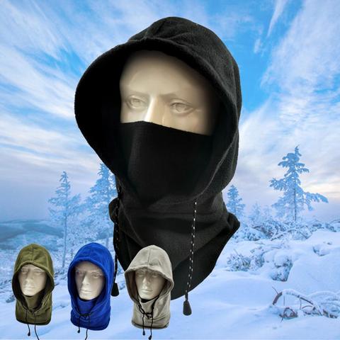 Hiver chaud chapeau tactique cagoule Ski masque facial coupe-vent polaire capuche chapeau sport coupe-vent cou thermique hommes et femme chapeau ► Photo 1/6