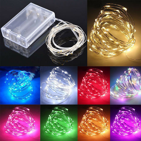 Nouveau 2M 3M 5M 10M fil de cuivre LED chaîne lumières éclairage de vacances fée guirlande pour arbre de noël décoration de fête de mariage ► Photo 1/6