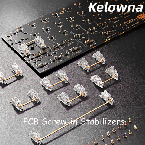 Kelowna – stabilisateur de PCB à vis, Transparent plaqué or 6.25u, clavier mécanique personnalisé ► Photo 1/5