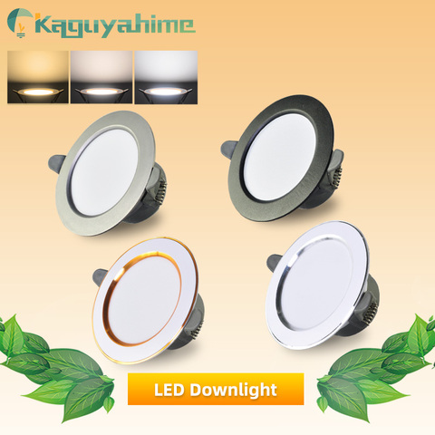 Kaguyahime-Spot lumineux circulaire encastrable LED, éclairage d'intérieur, blanc naturel/chaud/froid, panneau rond, 5/3w, LED, AC 220V, LED ► Photo 1/6