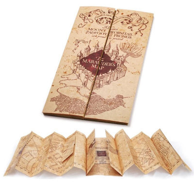 Harry potter – billet de l'école de poudlard, carte du maraudeur, Collection de l'école des sorciers, papier Kraft de qualité, cadeau d'estampage doré ► Photo 1/2