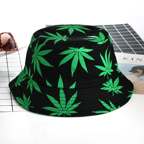 Nouveau coton chapeau de pêche femmes hommes Hip Hop casquette Couple feuille d'érable Panama seau chapeau soleil plat haut pêcheur chapeaux casquettes Boonie cadeau ► Photo 1/6