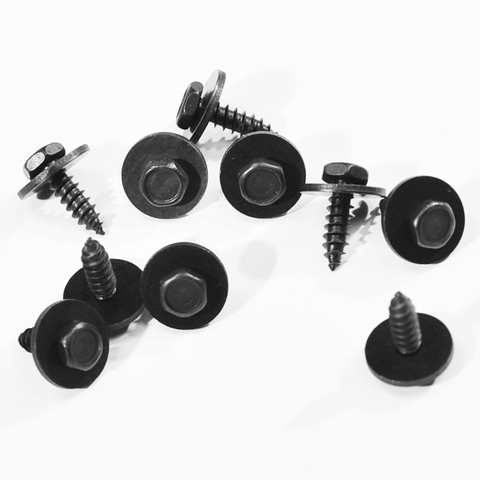 20 pièces/ensemble vis autotaraudeuse et rondelle pour BMW 4.8x19mm noir 8mm vis autotaraudeuses ► Photo 1/5