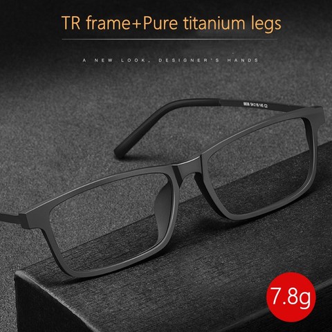 Monture de lunettes TR90 ultraléger, monture en titane pur, pour myopie, hypermétropie, à grande monture, lunettes de Prescription 8836x ► Photo 1/5