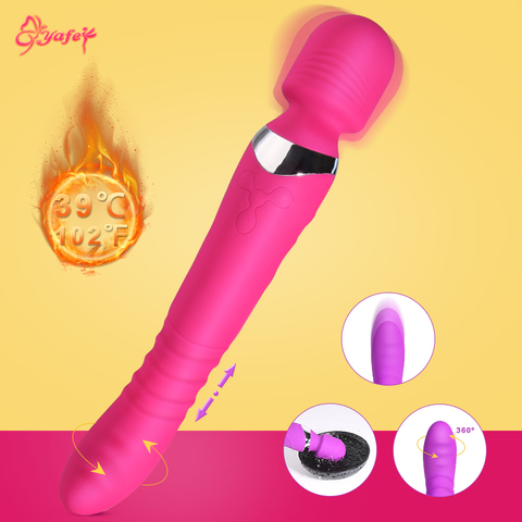 Godemiché chauffant pour femmes, baguette magique, massage, Rotation, Vibration, 7 vitesses, point G, stimulateur de Clitoris ► Photo 1/6