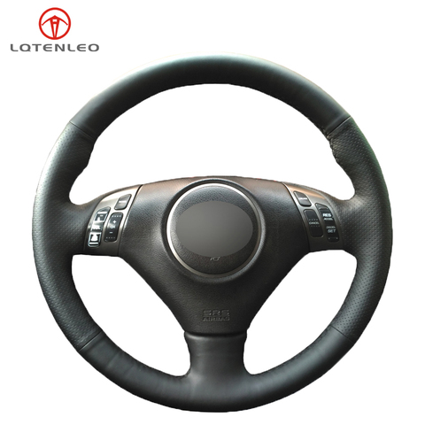 LQTENLEO-housse de volant de voiture en cuir artificiel noir, cousu à la main, pour Honda Accord 7 2002-2007, Acura TSX 2002-2007 ► Photo 1/6