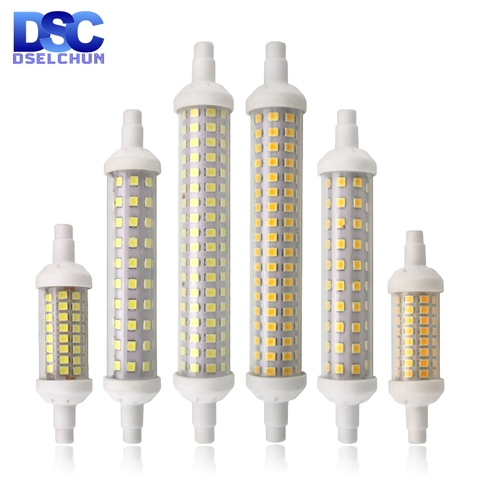 Ampoule LED R7S 6w 9w 12w SMD 118 135 V, lampe épis de maïs à économie d'énergie, lampe de remplacement halogène, 78mm 2835mm 220mm ► Photo 1/6