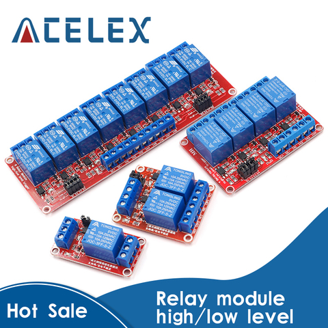 1 2 4 8 canaux 5V 12V relais Module carte bouclier avec optocoupleur soutien haut et bas niveau déclencheur pour Arduino ► Photo 1/6