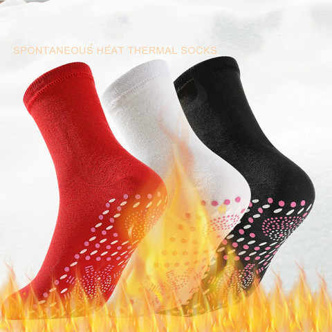 Chaussettes magnétiques auto-chauffantes semelles pour femmes hommes chaussettes auto-chauffantes Tourmaline thérapie magnétique hiver chaussette de Massage chaude unisexe ► Photo 1/6