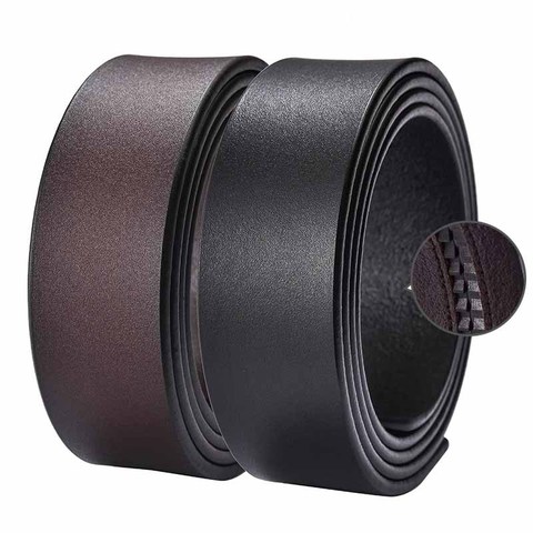 Ceinture en cuir véritable pour hommes, sans boucle, automatique, 3,5 cm, haute qualité ► Photo 1/6