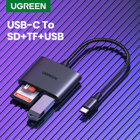 Lecteur de carte USB C UGREEN Type C à USB SD lecteur de carte Micro SD pour iPad accessoires pour ordinateur portable adaptateur de carte mémoire lecteur de carte SD ► Photo 1/6