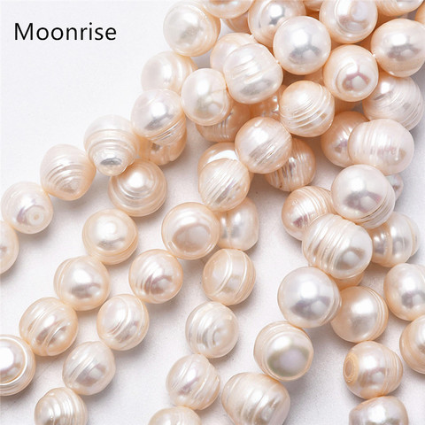 Perles naturelles de culture d'eau douce, perles rondes, en vrac pour la fabrication de bijoux, Bracelet, grande taille 11-12mm ► Photo 1/6