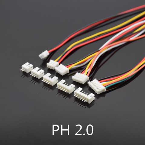 Lot de 10 Mini Micro JST PH 2.0, connecteur mâle femelle à 2/3/4/5/6 broches, prise de câbles terminaux, prise 300mm, 26awg de longueur 30cm ► Photo 1/5