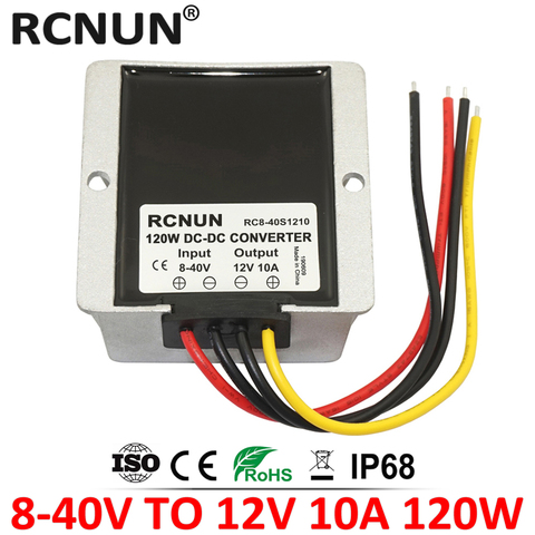 RCNUN – convertisseur de tension cc 8-40V à 12 V, 6a, 10a, 12a, régulateur de tension, pour voiture solaire ► Photo 1/6