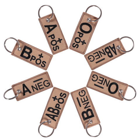 Porte-clés de Type sanguin, chapitre A + B + AB + O +, NEG négatif à l'avant, groupe de Type sanguin, tactique militaire d'urgence ► Photo 1/6