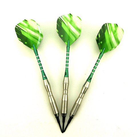 3 pièces/ensemble de fléchettes professionnelles 18g vert pointe souple fléchettes en alliage d'aluminium jeu de lancer ► Photo 1/6