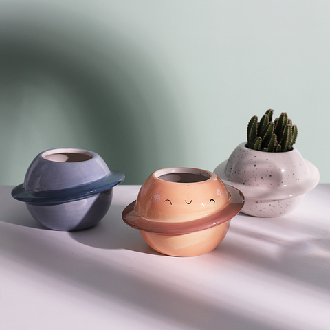 Pot en céramique créative et succulente, nouveau pot de jardin pour plantes à décorations de balcon, macetas de céramique décor de bureau ► Photo 1/6