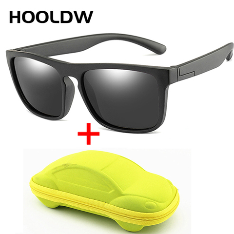 HOOLDW – lunettes de soleil carrées en Silicone pour enfants, souples, polarisées, pour filles et garçons, UV400 ► Photo 1/6