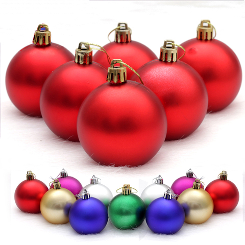 6cm 8cm 10cm boule de noël ornements mat lisse suspendus boules boules centre commercial scène décoratif coloré boules maison fête décor ► Photo 1/6