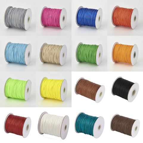 Cordon en Polyester ciré 38 couleurs, bobines pour décoration de bijoux, style coréen, 0. 5mm, 1 mm, 1.5 mm, 2 mm, 3 mm, pour bracelets et colliers à faire soi-même, rouge ou blanc ► Photo 1/6