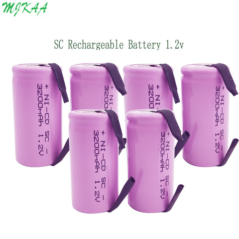 MJKAA 15 pièces SC 1.2V 3200mAh ni-cd batterie Rechargeable Sub C NICD Batteries rose pour perceuse électrique tournevis ► Photo 1/6