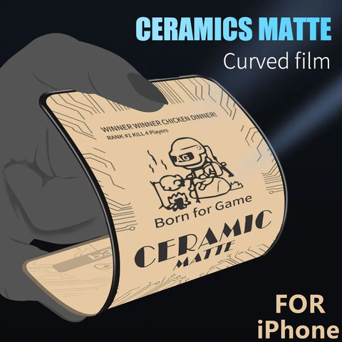 Protecteur d'écran pour IPhone, Film en céramique souple givré, pas de verre, pour IPhone 11 Pro MAX 12 Mini X XR XS 7 8 Plus ► Photo 1/6