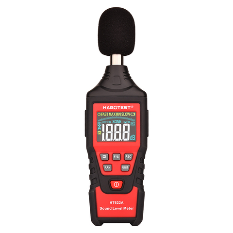 Habotest-compteur de niveau sonore numérique, HT622A, 30 ~ 130db, outil de Diagnostic numérique, affichage Lcd rétro-éclairé, enregistrement des données haute alarme ► Photo 1/6